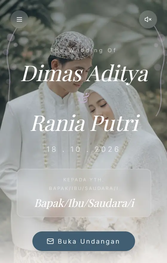 Pratinjau template Lavender Garden di layar handphone