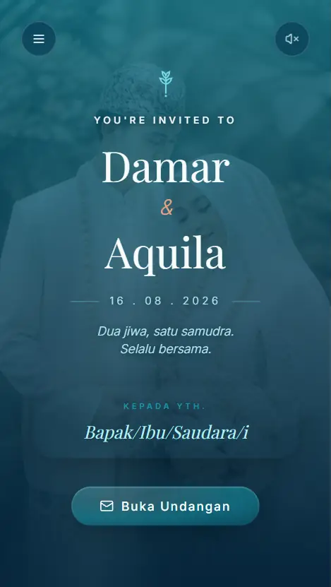 Pratinjau template Ocean Verse di layar handphone