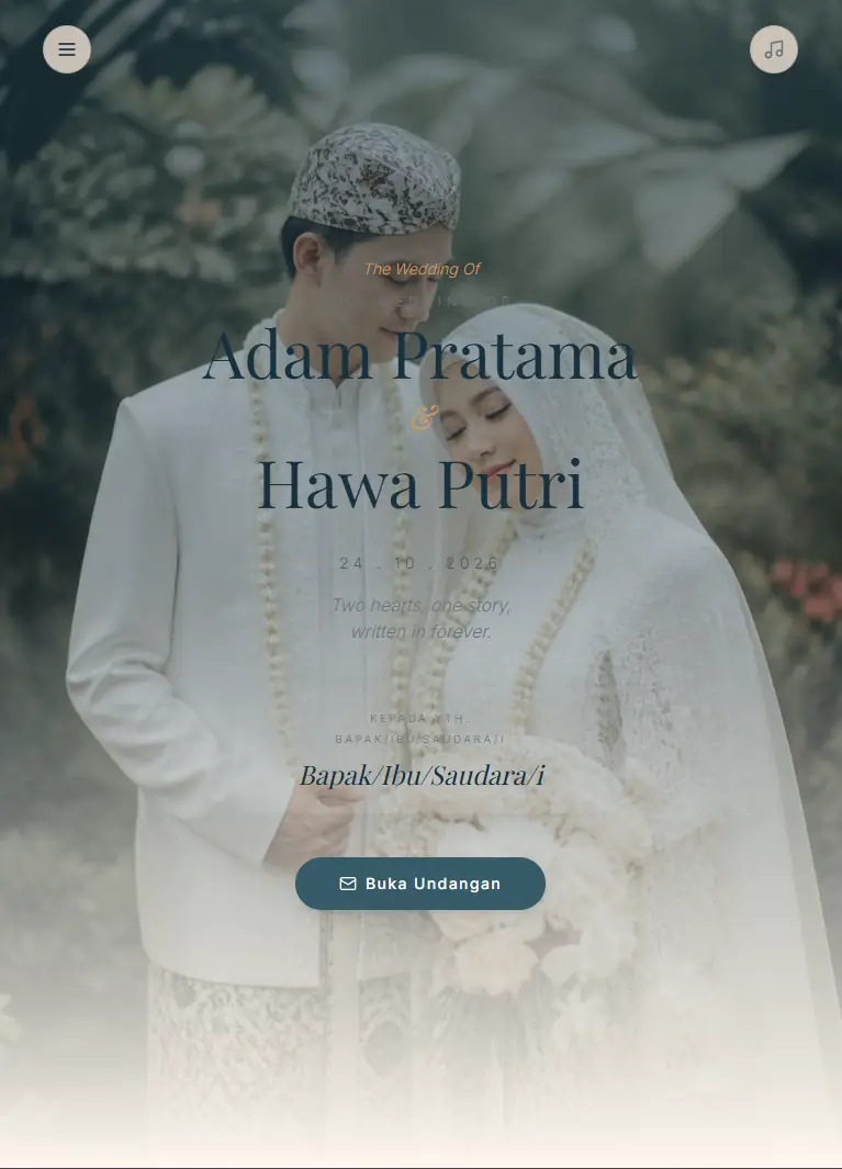 Pratinjau template Storybook of Us di layar handphone