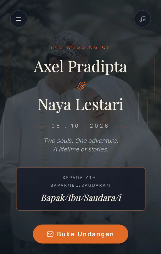 Pratinjau template Urban Stories di layar handphone